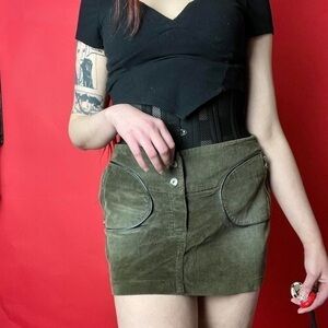 Army green mini skirt 💚🤍​​​​​​​​​​​​​​​​​​​​​​​